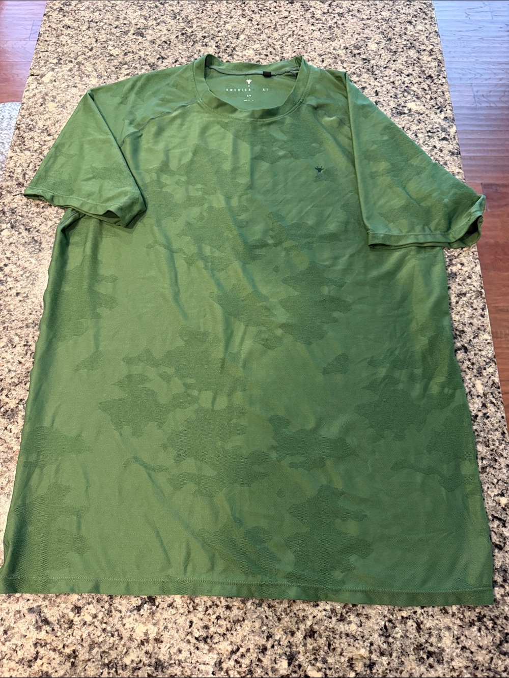 American tall Olive Green Short-Sleeve workout tech Tee